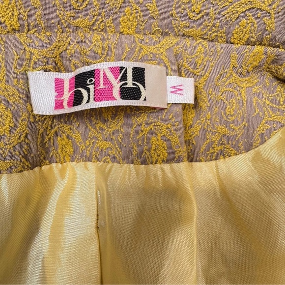 Joimo Floral Tapestry Blazer Jacket Women's M Gold Tan Embellished 90's Y2K - Picture 8 of 11